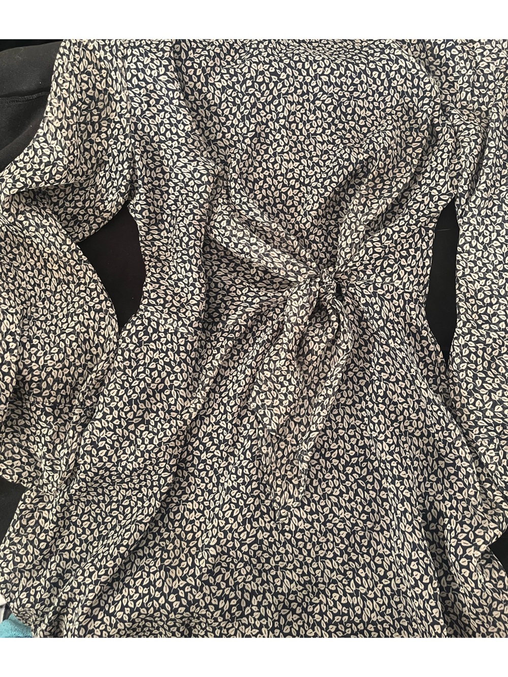 Ralph Lauren Black and Cream Long Sleeve Dress